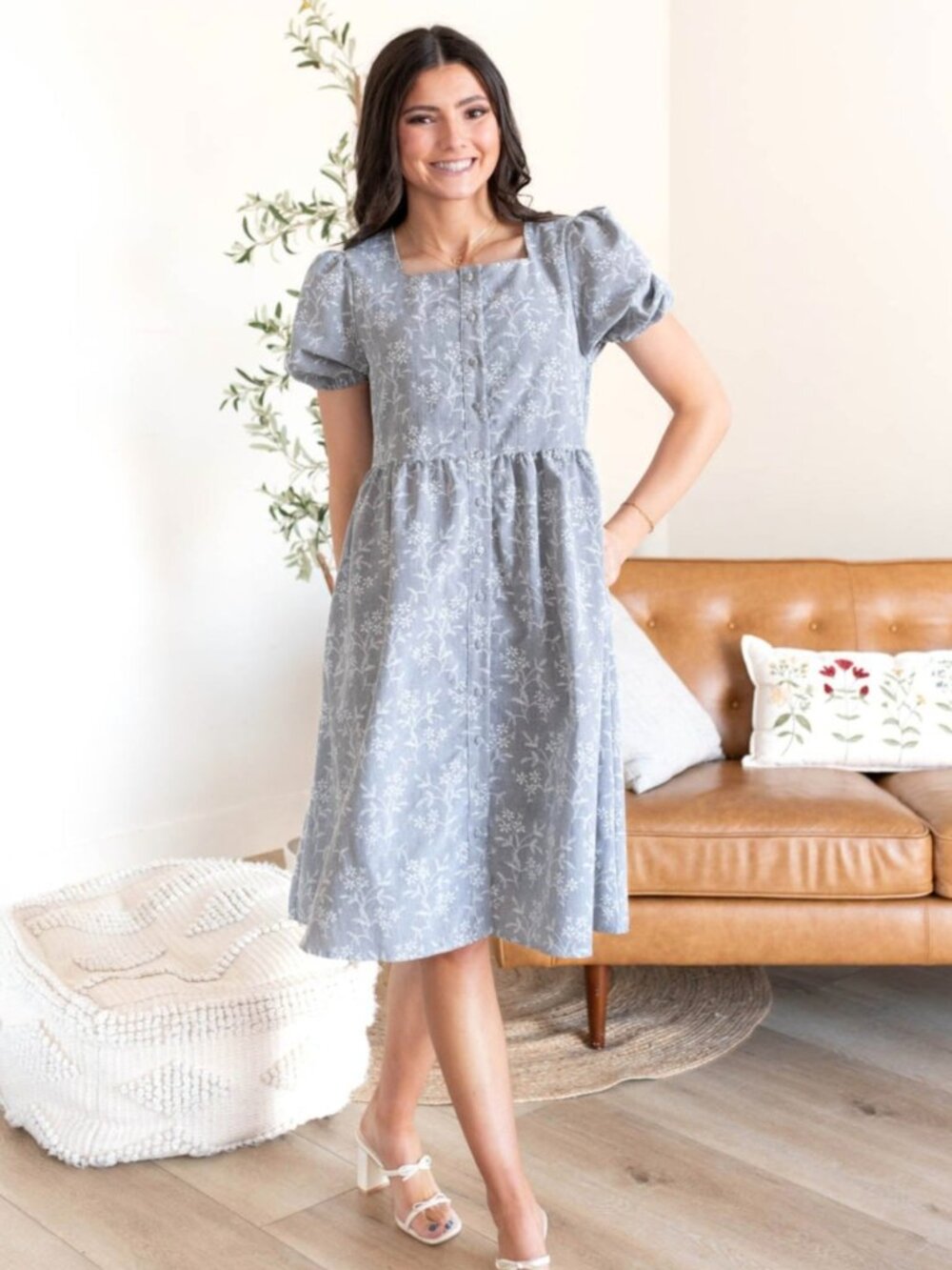 NWT Leia N Co High-waisted Nap Dress Cottagecore Boho Floral Print Nap Modest L